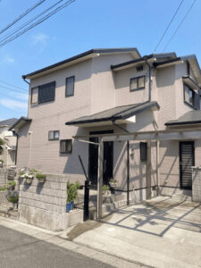 三木市S様邸 外壁塗装施工後 アステックペイント グレージュ超低汚染プラチナリファイン2000MF-IR